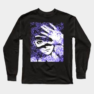 Punk Fashion Style Neon Purple Glowing Girl Long Sleeve T-Shirt